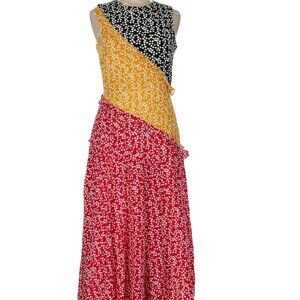 SALONI 100% Sulk Multicolor Floral Dress